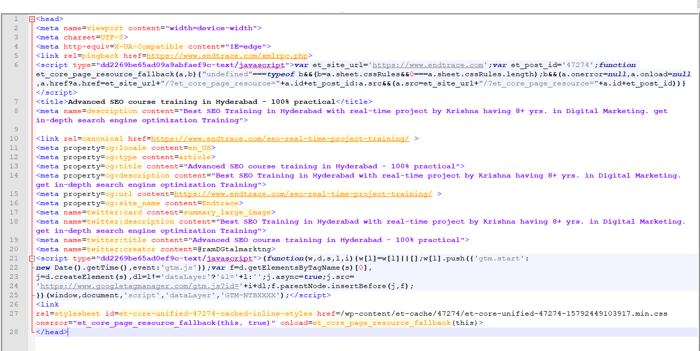 Technical on-page SEO Analysis Report