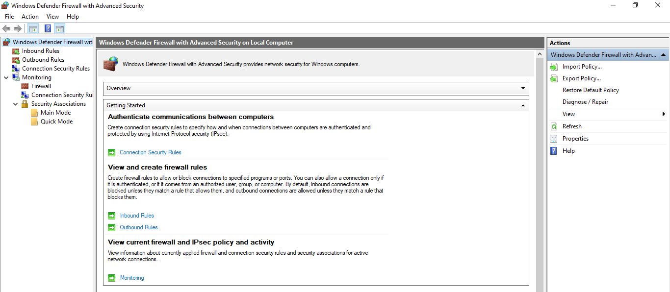 Firewall networks in Windows